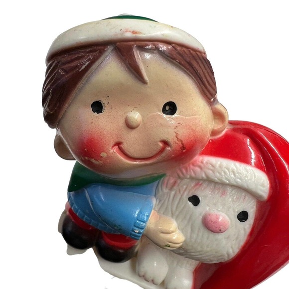 Vintage 1982 Sun Hill Stocking Holders Santa Claus, Boy Dog & Mouse Hanger - Picture 10 of 10